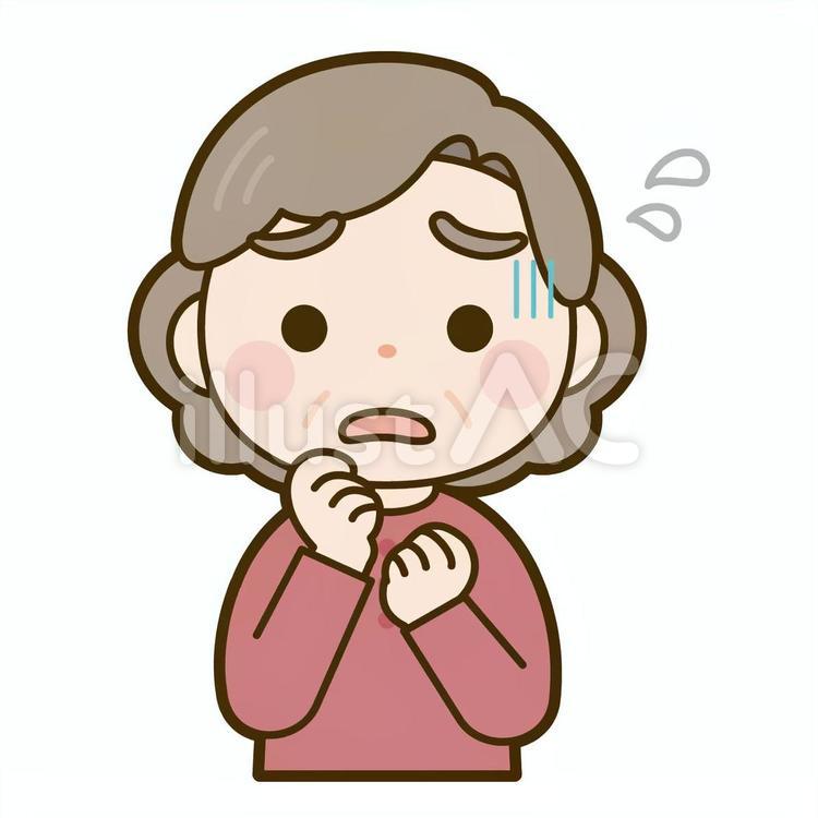 焦るおばあちゃん おばあちゃん,女性,高齢者のイラスト素材