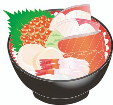 海鮮丼 海鮮丼,海に幸,丼,お魚,観光地のイラスト素材