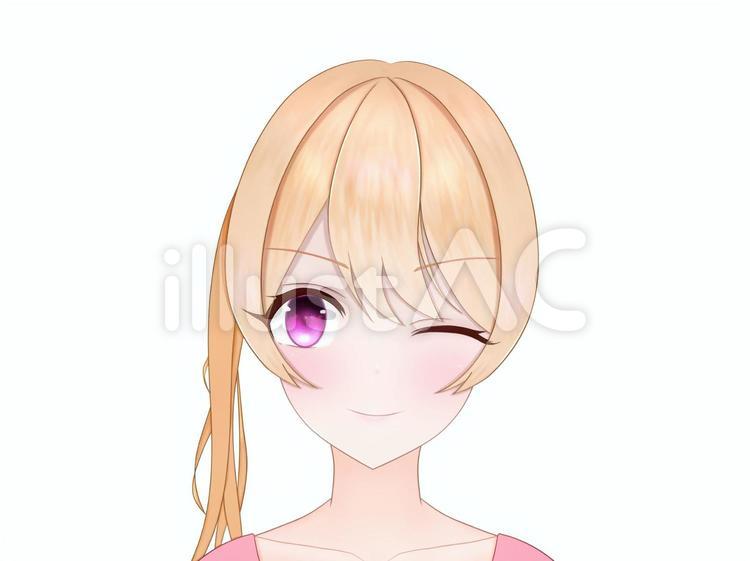 アニメ風女性キャラクターイラスト アニメ風の女性キャラクター 全身イラストのイラスト素材