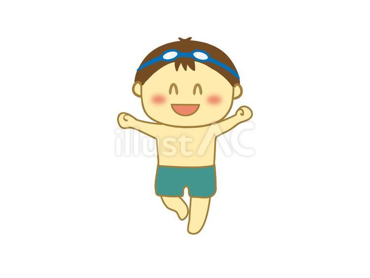 水着の男の子 人物,子ども,男の子のイラスト素材