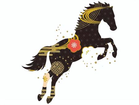 馬 馬,競馬,牧場,たてがみ,しっぽ,名馬,騎馬,かわいい,サラブレッド,シルエットのイラスト素材
