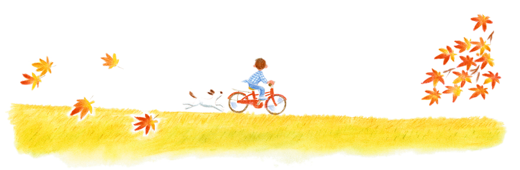 秋のサイクリング リアル,飾り,ワンポイント,挿絵,素材,空,背景,風景,自然,イラストのイラスト素材