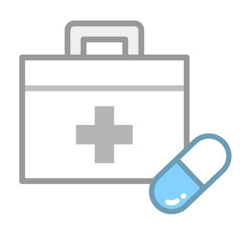 救急箱とカプセル 救急箱,薬,救急,医療,応急処置,保健,錠剤,サプリメント,ヘルスケア,アイコンのイラスト素材