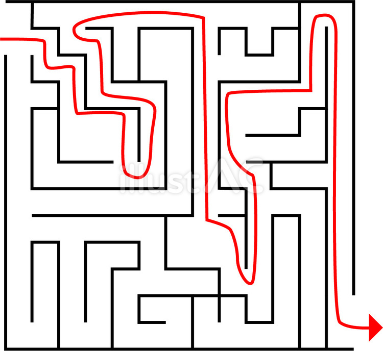 迷路　 迷路,迷う,遊びのイラスト素材
