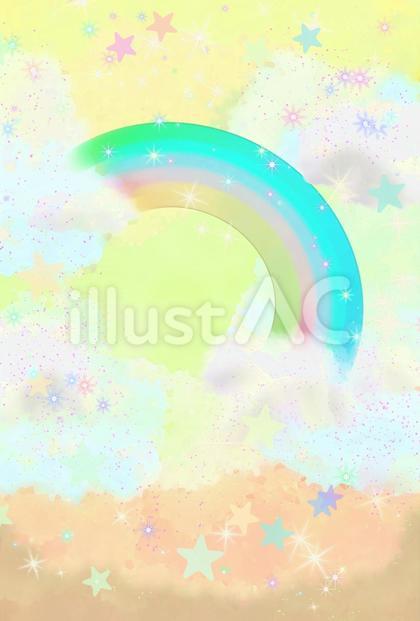 ゆめかわファンタジー*虹雲星*壁紙背景