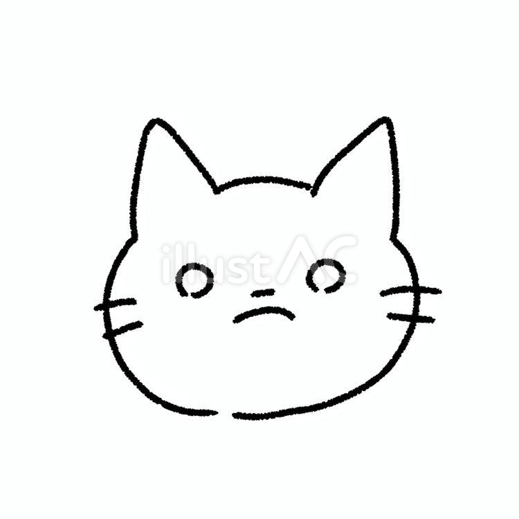ねこの怒り顔 かわいい,ほっこり,ゆるいのイラスト素材