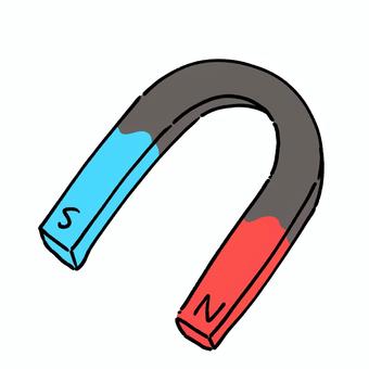 U字磁石 磁石,u字,理科,磁力,磁界,n極,s極,くっつく,科学,赤のイラスト素材