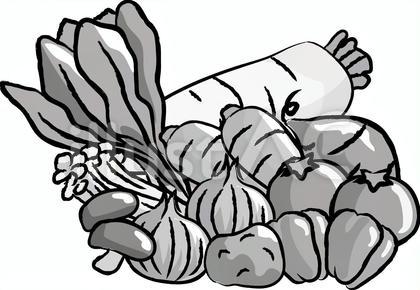 野菜_白黒