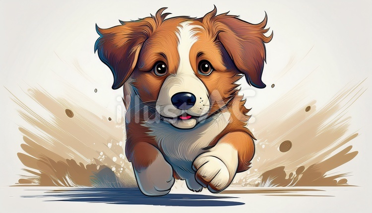 走っている犬 犬,ドッグ,アニマルのイラスト素材