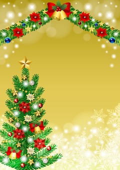 Christmas2586 Christmas2586 クリスマス,ツリー,モール,ポインセチア,雪,結晶,キラキラ,ベル,リボン,柊のイラスト素材