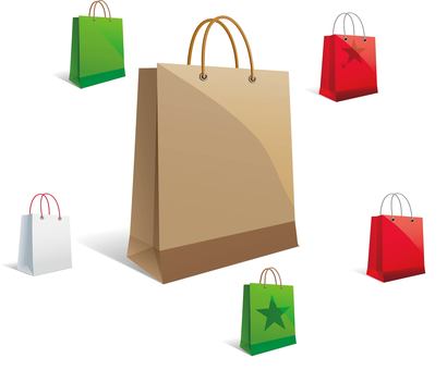Illustration, paper bag, eco bag, shopping, 