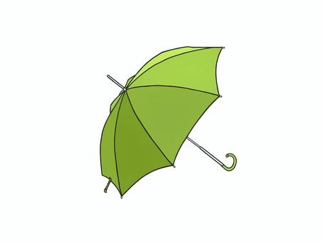 雨の日に開いて使う緑色の傘(かさ) 傘,雨,梅雨のイラスト素材