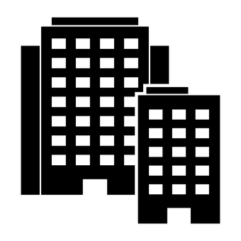 大小のビル ビル,オフィス,建物,会社,企業,アイコン,二つ,組織,系列,親会社のイラスト素材