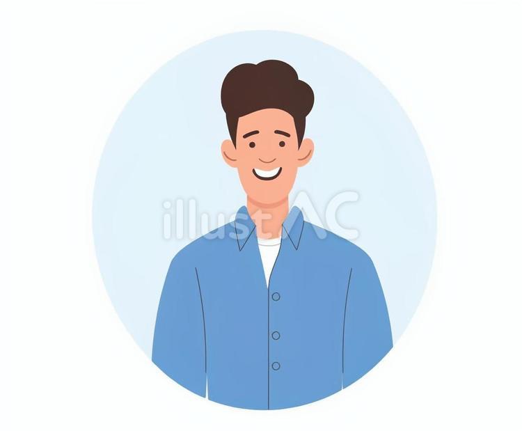 青いシャツを着た男性 男性,仕事,ビジネスのイラスト素材