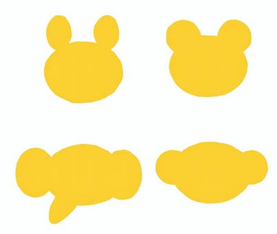 アニマルシルエット（イエロー） アニマル,マーク,シルエット,どうぶつ,タグ,ワンポイント,かわいい,アイコンのイラスト素材