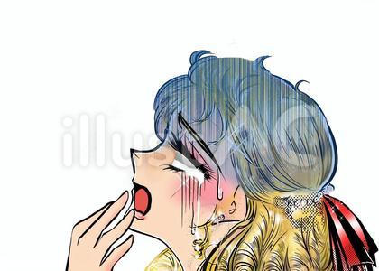 白目で取り乱す昭和少女漫画のお嬢様主人公