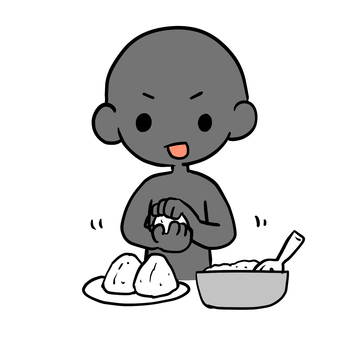 おにぎりを握るシルエット人物 シルエット,おにぎり,握る,おむすび,家事,お弁当,お米,ごはん,三角,上半身のイラスト素材
