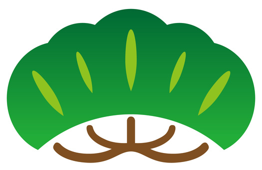 お正月の松 お正月,松,年賀状,年賀状素材,植物,新年,和風,緑,かわいい,ポップのイラスト素材