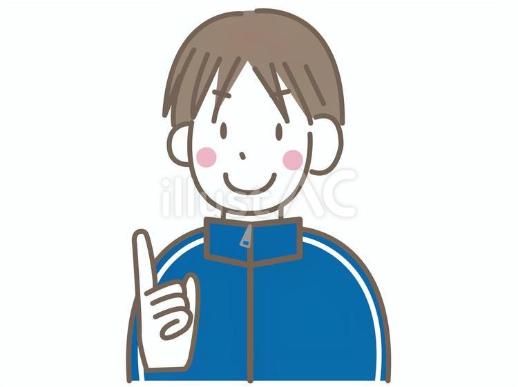 ジャージ姿の男の子 ジャージ,運動,スポーツのイラスト素材