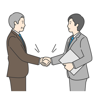 Businessman shaking hands 2 / color, handshake, business, greeting, JPG, PNG and AI