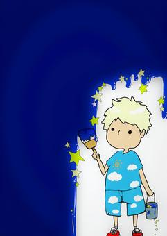 Illustration, coloring, star, boy, 