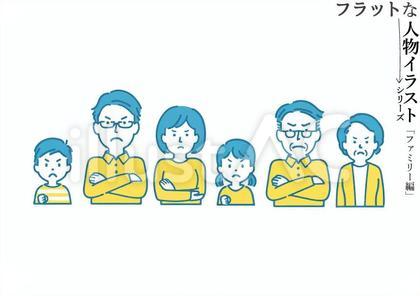 怒った顔の家族アイコンイラストセット