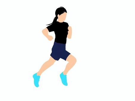 走る女子中学生 陸上,ランナー,部活,陸上部,短距離,長距離,学生,体操服,ランニング,運動のイラスト素材