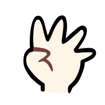 ４の手 ４,数字,数,手,指,アイコン,シンプル,イラストのイラスト素材