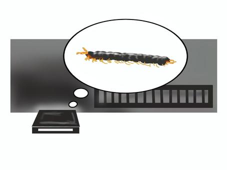 ムカデの駆除の置くタイプの殺虫剤 ムカデ,むかで,駆除,殺虫剤,置く,設置,屋外のイラスト素材