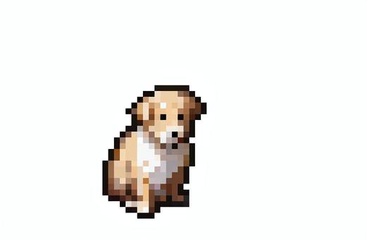 ドット絵犬 ドット絵犬 ドット絵,アイコン,子犬,レトロゲーム,動物のイラスト素材