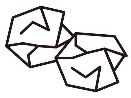 シンプルな線画アイコンの丸めた紙クズごみ 紙クズ,ゴミ,丸めた,紙,可燃ゴミ,線画,シンプル,アイコン,燃える,分別のイラスト素材