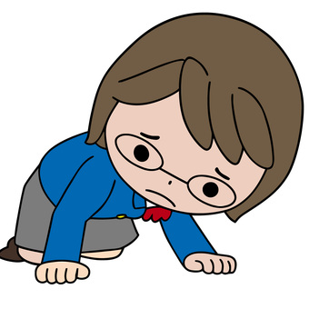 探す人 探し物,見つからない,困惑,見えない,探索,地面,女子高生,制服,高校,中学のイラスト素材