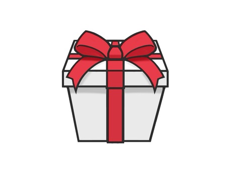 赤いリボンのついたプレゼントボックス プレゼント,リボン,ボックス,記念日,誕生日,バースデープレゼント,贈り物,可愛い,立方体,お洒落のイラスト素材