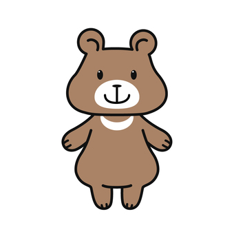 かわいいクマのイラスト クマ,動物,かわいい,シンプル,立っている,茶色のイラスト素材