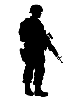 軍人のシルエット 軍人,戦争,戦場,ガン,武器,男性,陸軍,対戦のイラスト素材