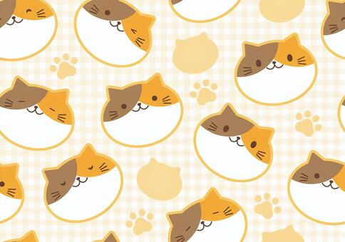 ゆるかわどうぶつ-ねこ-壁紙 ねこ,猫,ネコ,ゆるかわ,動物,挿絵,あしらい,かわいい,おしゃれ,シンプルのイラスト素材