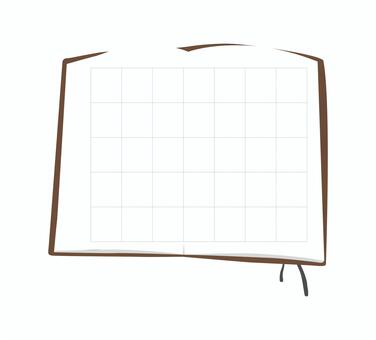 書き込めるスケジュール帳の素材 手帳,スケジュール帳,文具,見開き,予定表,カレンダー,日程,シンプル,渋い,書き込めるのイラスト素材