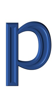 ３Dアルファベット小文字青p アルファベット,小文字,立体,p,3d,青,装飾文字,フォント,デザイン,アイコンのイラスト素材