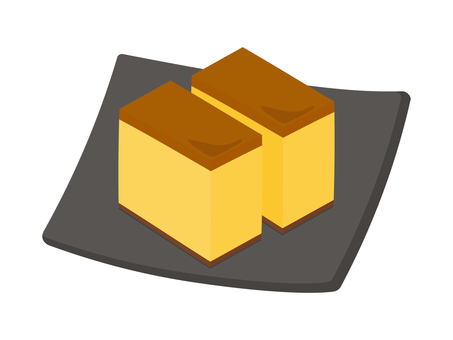 Illustration, castella, crisp, japanese confectionery, 