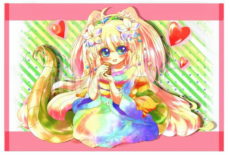 へびのお嬢さん 女の子のイラスト素材