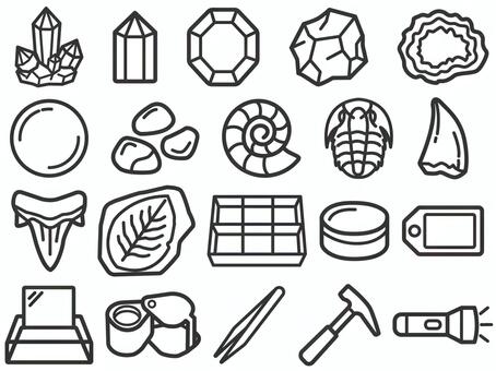 Illustration, mineral, fossil, collection, 