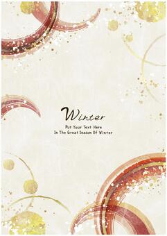 新春の毛筆フレーム032 毛筆,フレーム,お正月,新春,冬,和風,和,金,飛沫,11月のイラスト素材