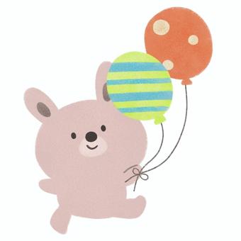 Illustration, balloon, rabbit, animal, 