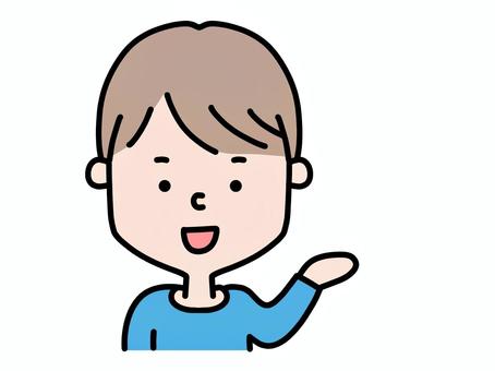 案内する男の人 男性,パパ,上半身,案内,紹介,引率のイラスト素材