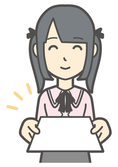  地雷系女子-449-バスト 書類,地雷系,女性,女の子,ツインテール,人物,かわいい,提出,手続き,差し出すのイラスト素材