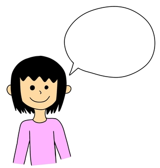 喋る女性ピンク吹き出し入り フレーム,コメント,人物,吹き出し,かわいい,会話,手書き,枠,装飾,タイトルのイラスト素材