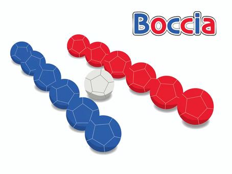 ボッチャ_ボール床なし ボッチャ,ボール,ユニバーサルスポーツ,対決,パラスポーツ,競技,赤,青,白,並べるのイラスト素材