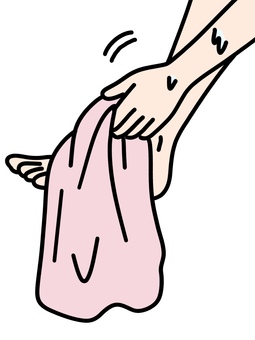 タオルで足を拭く タオル,ピンク,足,拭く,フットケア,保清,清潔,洗う,綺麗,アイコンのイラスト素材