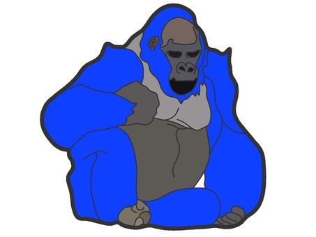 Blue gorilla-shaped monster icon, , JPG and PNG