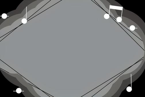 音楽イメージのフレーム 音楽,音符,モノクロ,フレーム,線,シンプルのイラスト素材